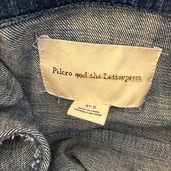 Anthropologie Pilcro and the Letterpress Distressed Denim Jacket Size Small - Picture 3 of 9